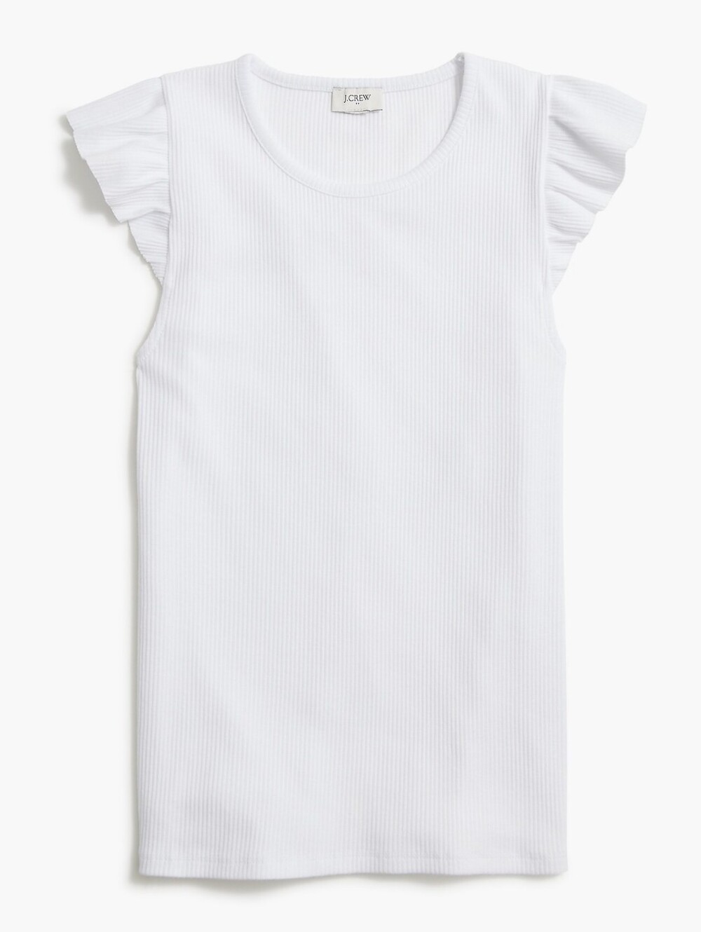 J. Crew Factory White Flutter Sleeve Knit Top